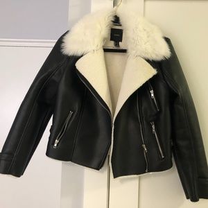 Forever21 Faux Leather and Fur Moto Jacket